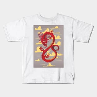 Traditional China red Dragon Kids T-Shirt